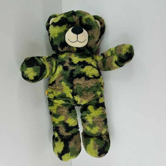 Build a Bear Camouflage Army Military Teddy Bear Plush Green Brown 16" BABW - Picture 3 of 10
